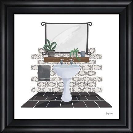 Framed Relaxing Bathroom I Dark Print