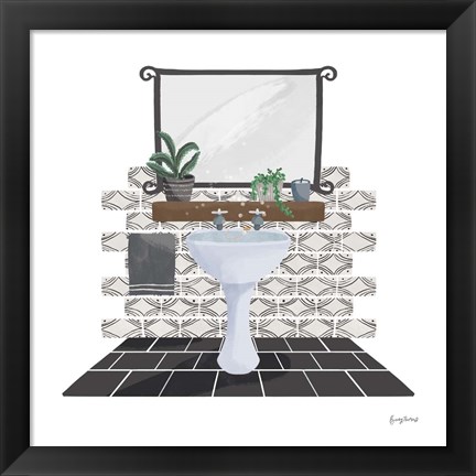 Framed Relaxing Bathroom I Dark Print