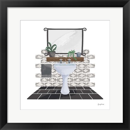 Framed Relaxing Bathroom I Dark Print