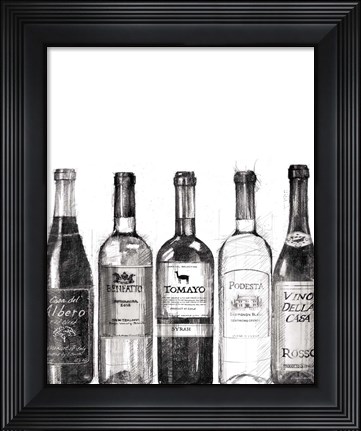 Framed Wine Cellar III BW Print
