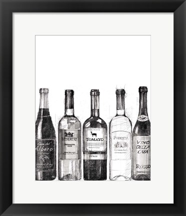 Framed Wine Cellar III BW Print