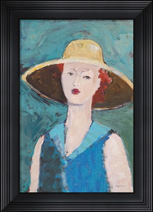 Framed Flea Market Portrait II Blue v2 Print