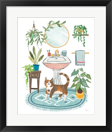 Framed Urban Jungle Bath III Print