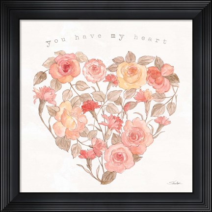 Framed Romantic Blooms VI Print