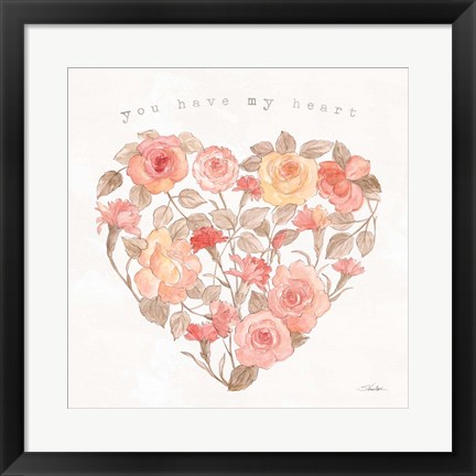 Framed Romantic Blooms VI Print