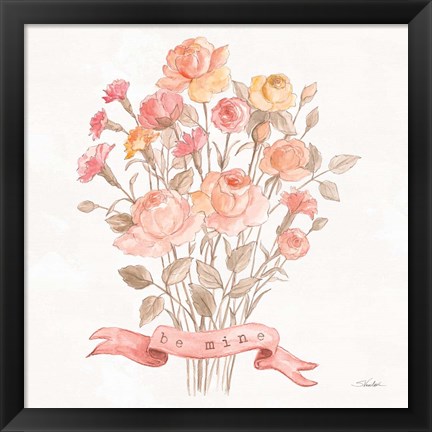 Framed Romantic Blooms IV Print