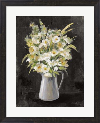 Framed Farm Bouquet on Black Print