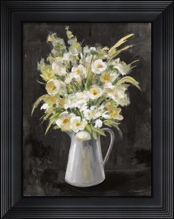 Framed Farm Bouquet on Black Print