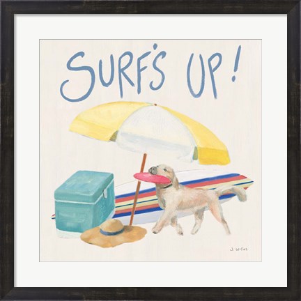 Framed Beach Ride Surfs Up XIV Print