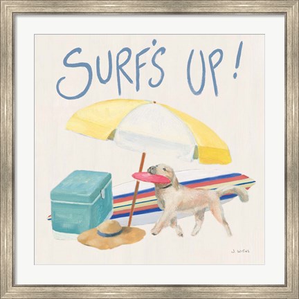 Framed Beach Ride Surfs Up XIV Print