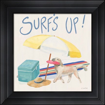 Framed Beach Ride Surfs Up XIV Print