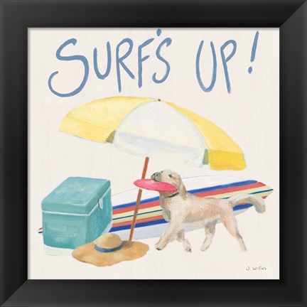 Framed Beach Ride Surfs Up XIV Print