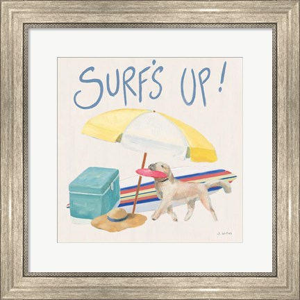 Framed Beach Ride Surfs Up XIV Print