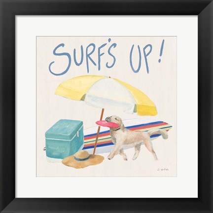 Framed Beach Ride Surfs Up XIV Print