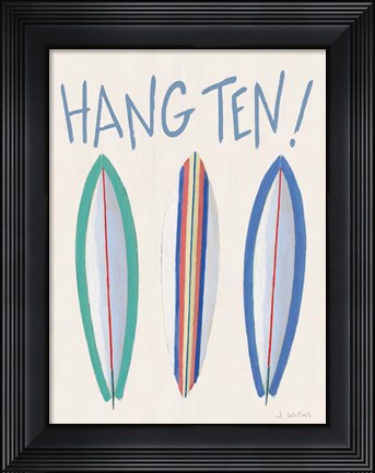 Framed Beach Ride Hang Ten XIII Print