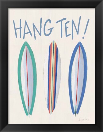 Framed Beach Ride Hang Ten XIII Print