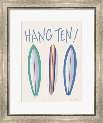 Framed Beach Ride Hang Ten XIII Print