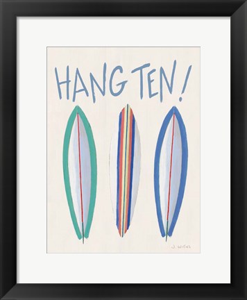 Framed Beach Ride Hang Ten XIII Print