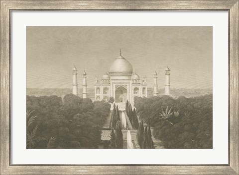 Framed Taj Mahal Postcard II Print