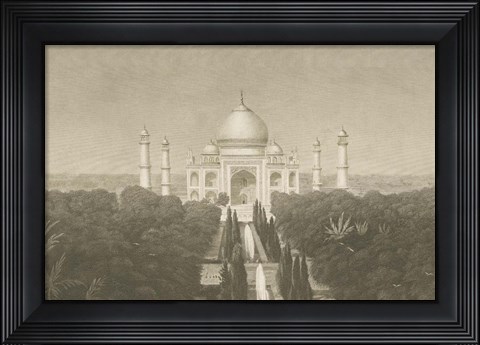 Framed Taj Mahal Postcard II Print