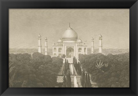 Framed Taj Mahal Postcard II Print