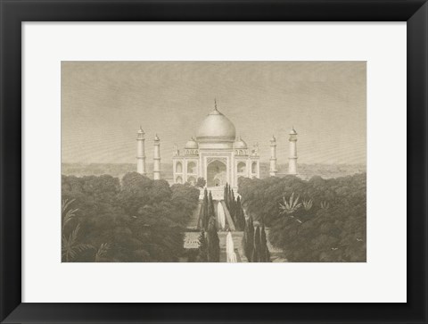 Framed Taj Mahal Postcard II Print