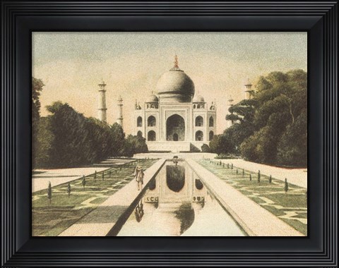 Framed Taj Mahal Postcard I Print