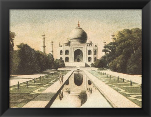 Framed Taj Mahal Postcard I Print