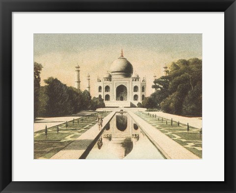 Framed Taj Mahal Postcard I Print