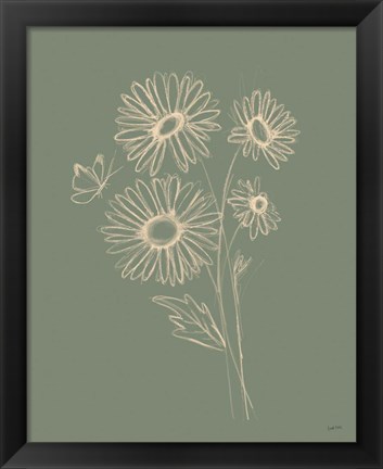 Framed Among Wildflowers III Sage Print