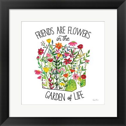 Framed Greenhouse Blooming IV Friends Print