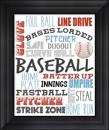 Framed Baseball Print
