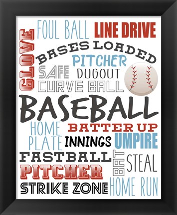 Framed Baseball Print