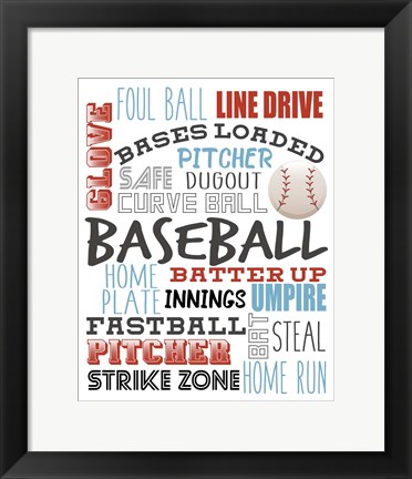 Framed Baseball Print