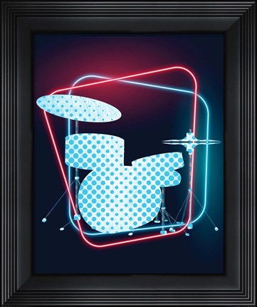 Framed Neon Music 2 Print