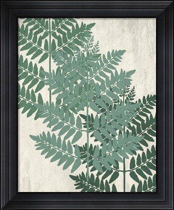 Framed Fern 1 Greens Print