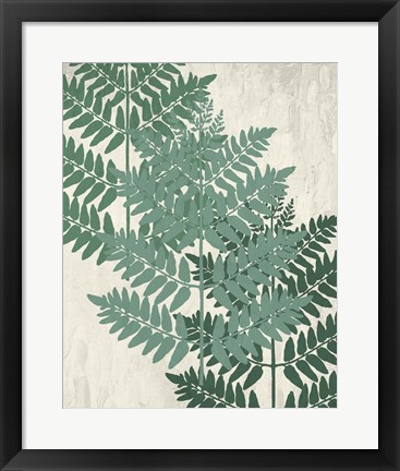 Framed Fern 1 Greens Print