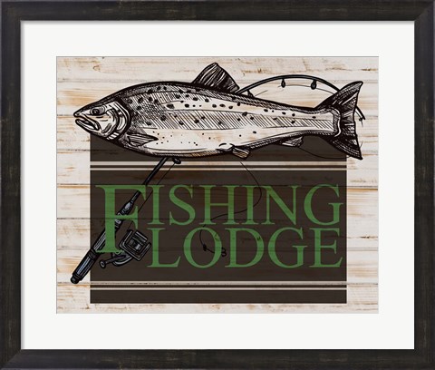 Framed Fishing Lodge Print