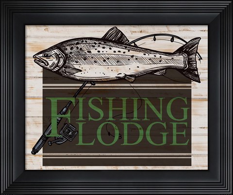 Framed Fishing Lodge Print