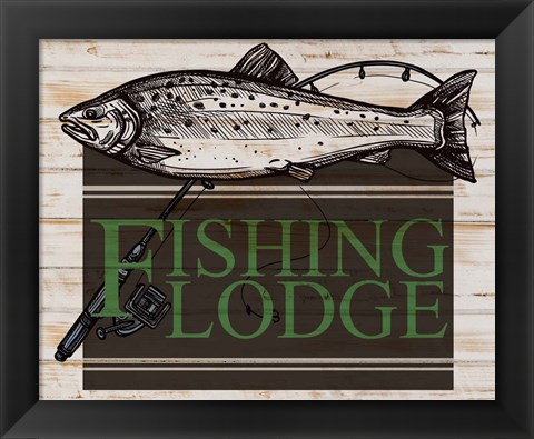 Framed Fishing Lodge Print