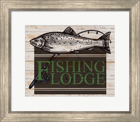 Framed Fishing Lodge Print
