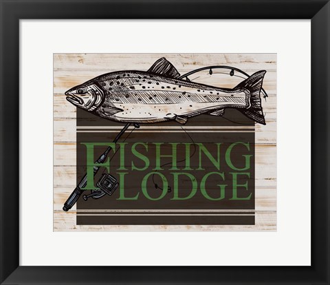 Framed Fishing Lodge Print