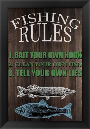 Framed Fishing Rules Print