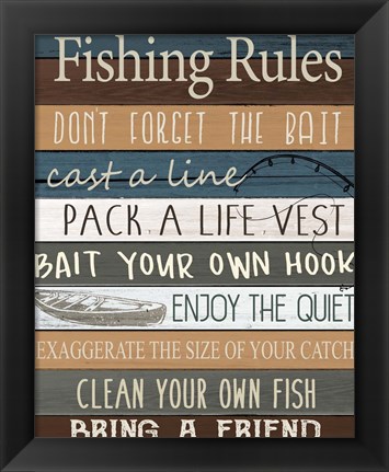 Framed Fishing v2 Print