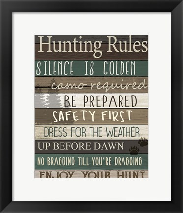 Framed Hunting Rules Print