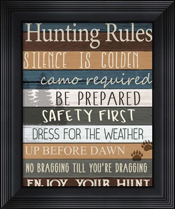 Framed Hunting Rules v2 Print
