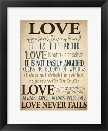 Framed Love Is Print