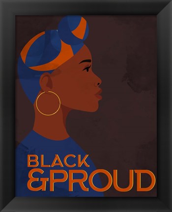 Framed Black and Proud Woman Print