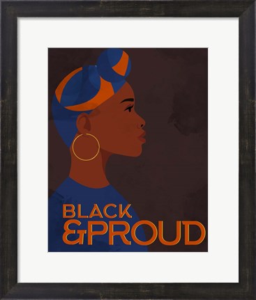 Framed Black and Proud Woman Print