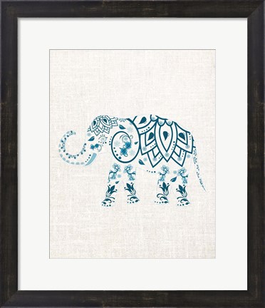 Framed Patterened Elephant Print